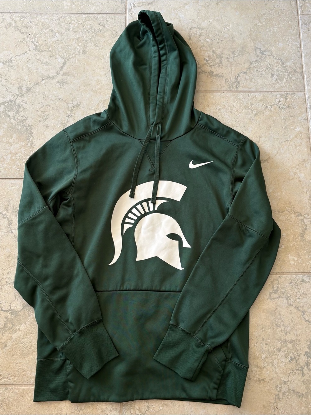 Nike Therma-Fit Olive Green Pullover Hoodie with Pink Trim